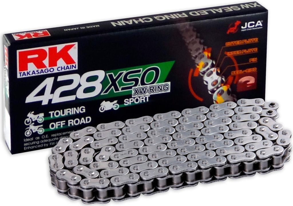 Rk-Kette 428 xso 118 c grau grau offen