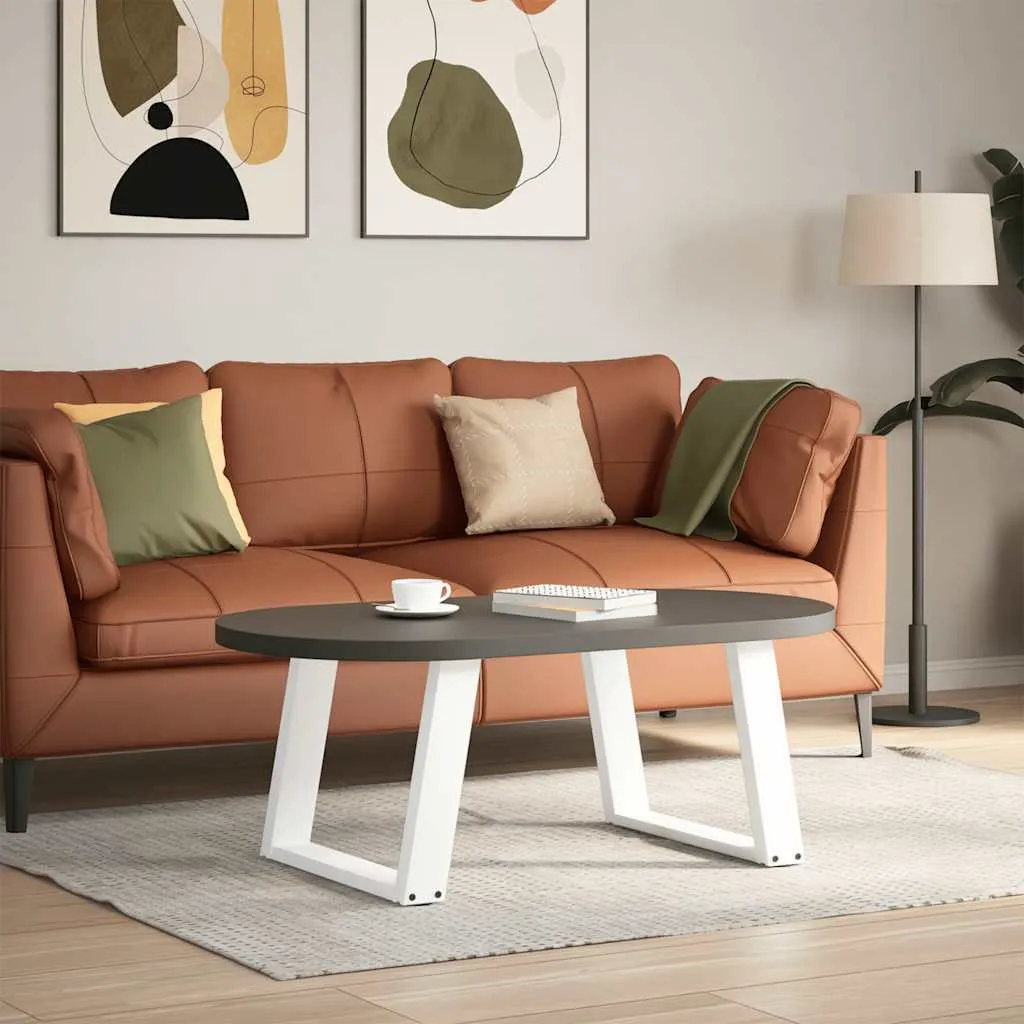 vidaXL Gambe del tavolino a U 2 pz. Bianco 70x(42-43) cm Acciaio