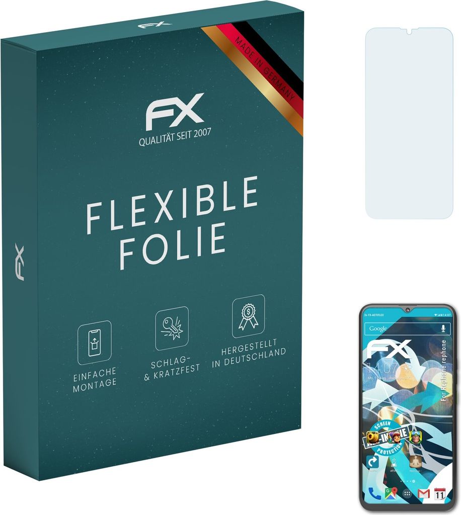 atFoliX FX-ActiFleX 3x Schutzfolie kompatibel mit Rephone rephone Folie
