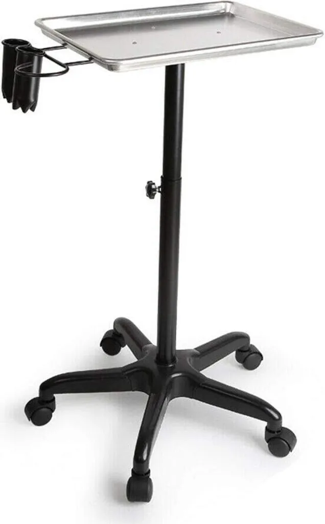 Chariot esthétique ergonomique argenté pour éviter le mal de dos