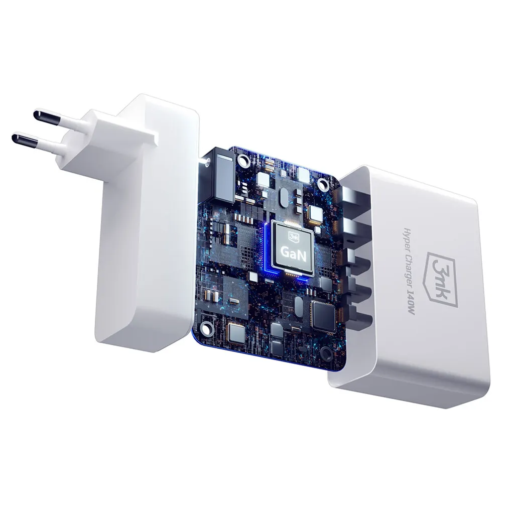 3mk Hyper Charger GaN 140W 3x USB-C 2x USB-A - bianco - 9