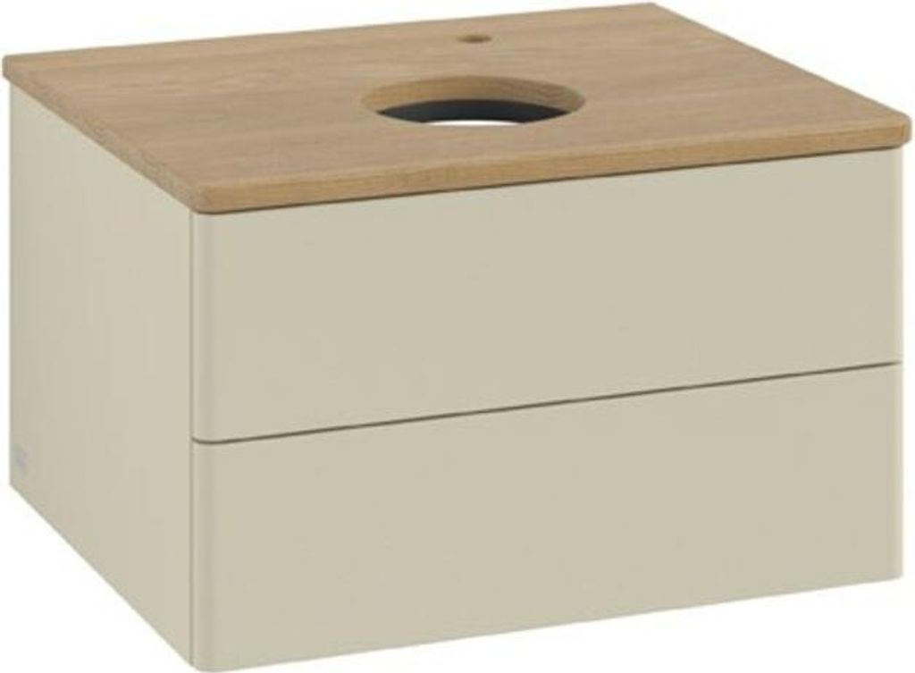 V&B Waschtischunterschrank ohne Frontstruktur Antao 60x36x50cm, HL, WBP hon. Oa, si Gr m Lac