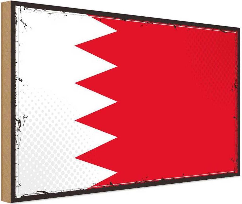 vianmo Holzschild 30x40 cm Bahrains Retro Bahrain Flagge Fahne Wappen