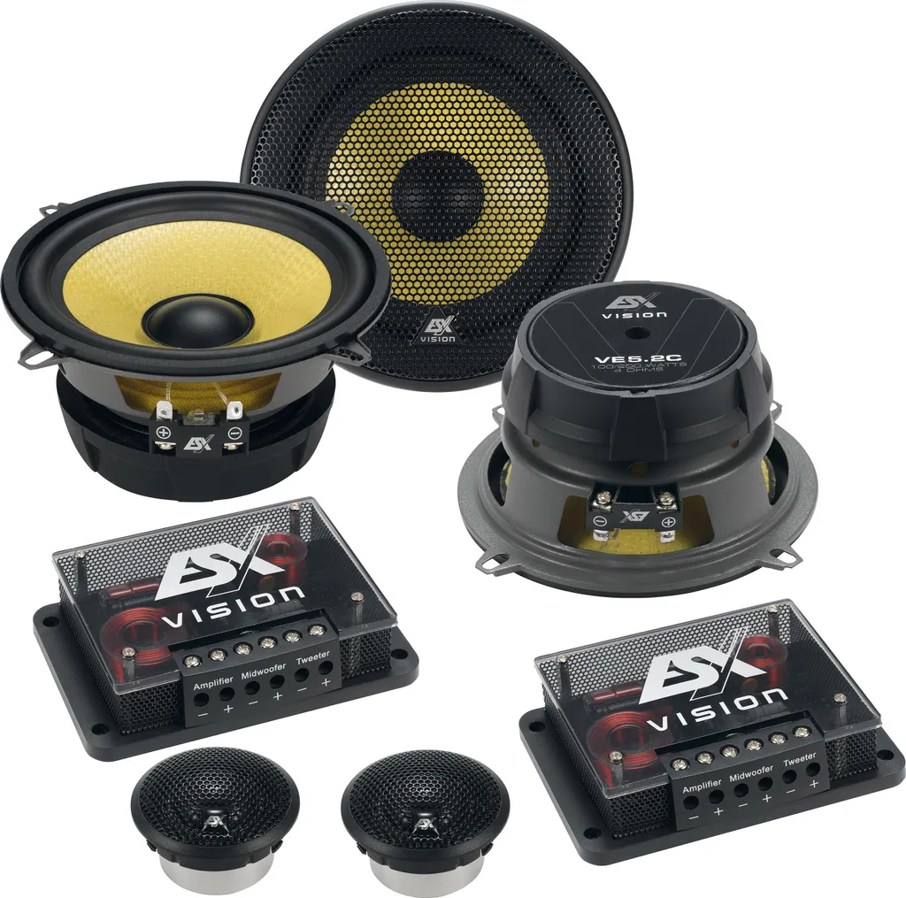 Enceinte 13cm 2 Voies ESX VE5.2C VISION avec Membrane Kevlar et Soie