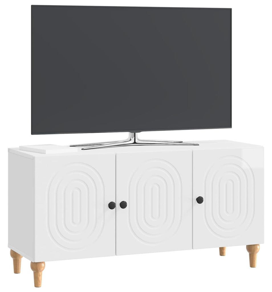 vidaXL TV-Schränk Hochglanz Weiß 99 x 34,5 x 50 cm Holzwerkstoff