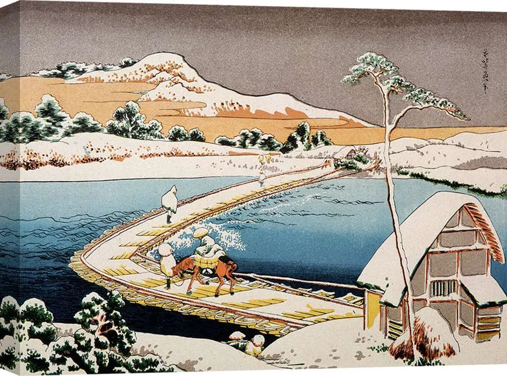 Tableau Katsushika Hokusai impression sur toile paysage japonais 70x50