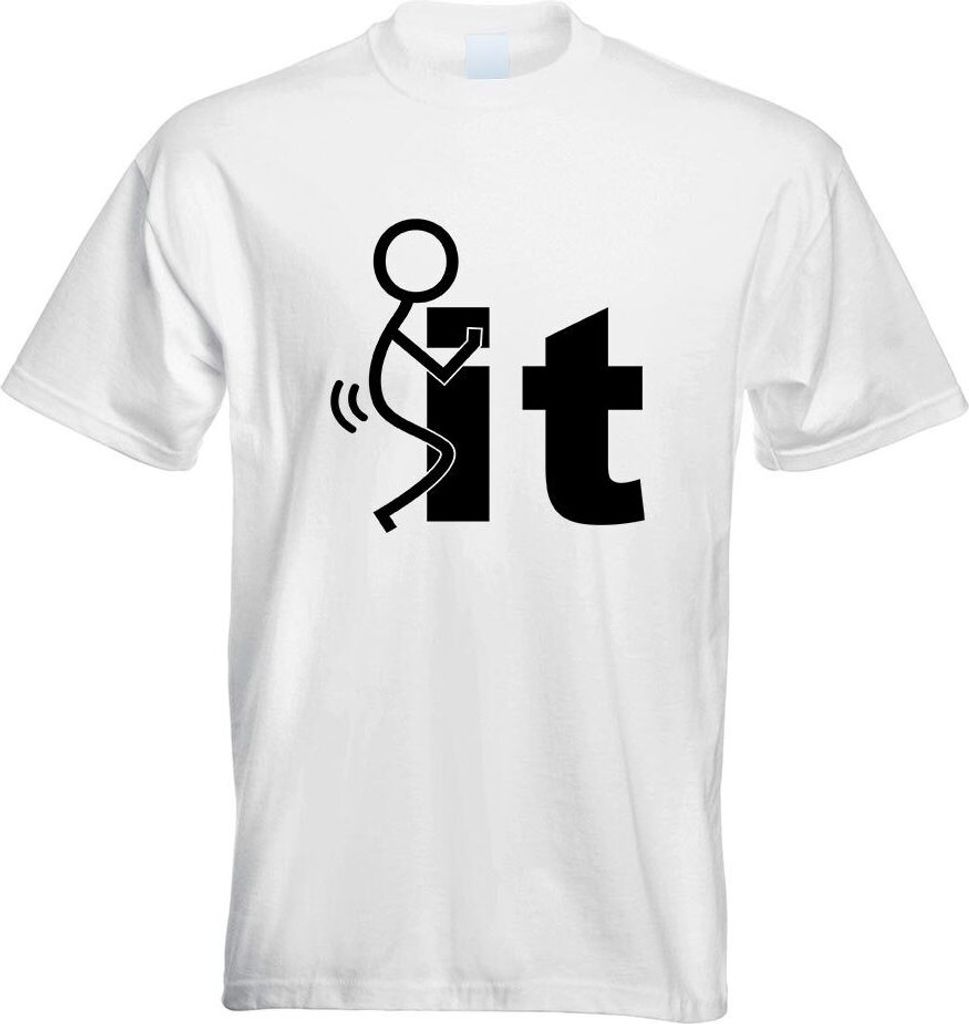 Kiwistar - T-Shirt - Weiss - Fuck It Motiv Bedruckt Funshirt Design Print - mit Motiv Bedruckt - Funshirt Design - Sport - Freizeit - Herren - M