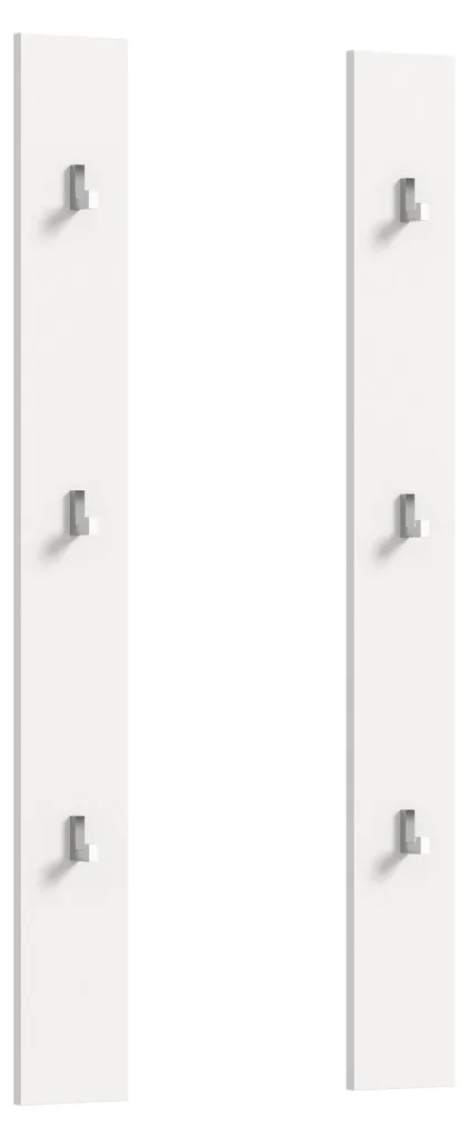 Penderie Murale avec 6 Crochets Blanc Brillant - Lot de 2 Design ProjektX