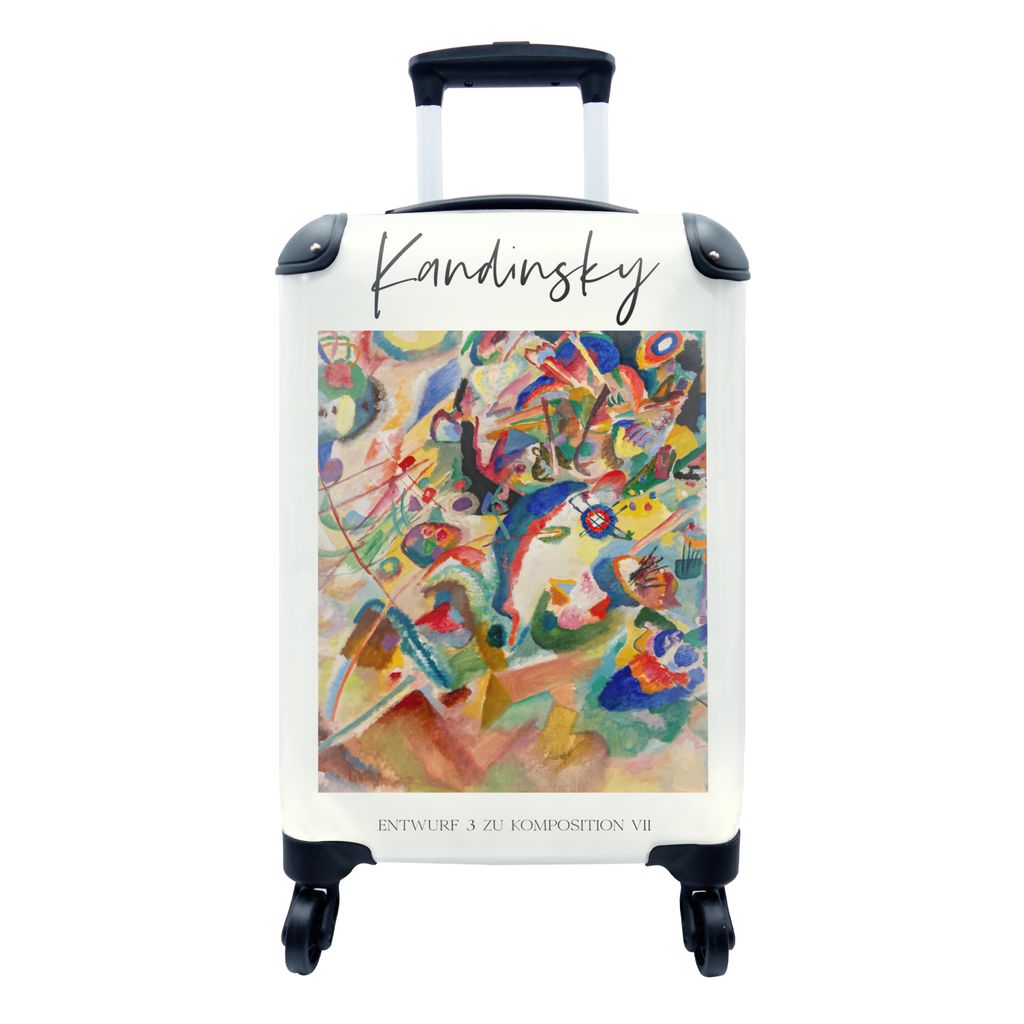 MuchoWow Koffer Handgepäck Trolley Rollkoffer Kleine Reisekoffer mit 4 Rollen - Malerei - Wassily Kandinsky - Alte Meister - Cabin Size < 55x40x...