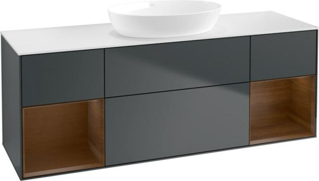 V&B Waschtischunterschrank Finion 160cm, Pl w m, Reg wal ven, md bl. m Lac