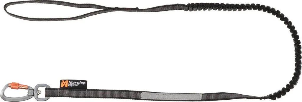 Non-stop dogwear Bungee Touring Leash noir, laisse élastique 2,8 m
