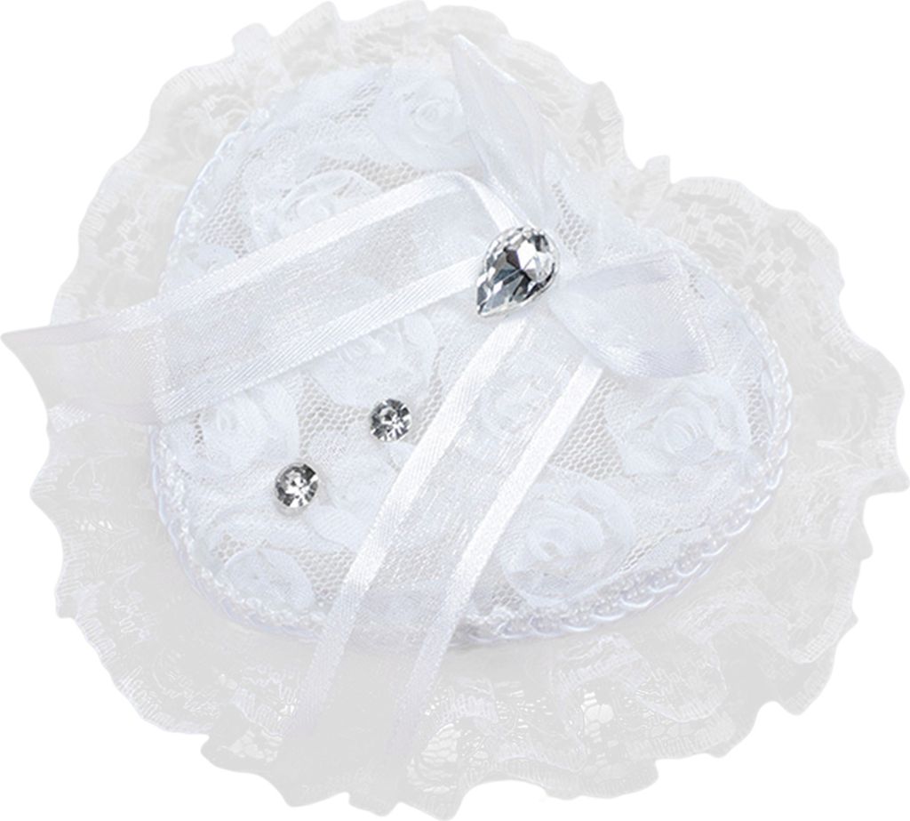 Ringbox Western Stil romantische herzförmige Hand hält Hochzeit Requisite Spitzenringkissenschachtel für den Valentinstag-H