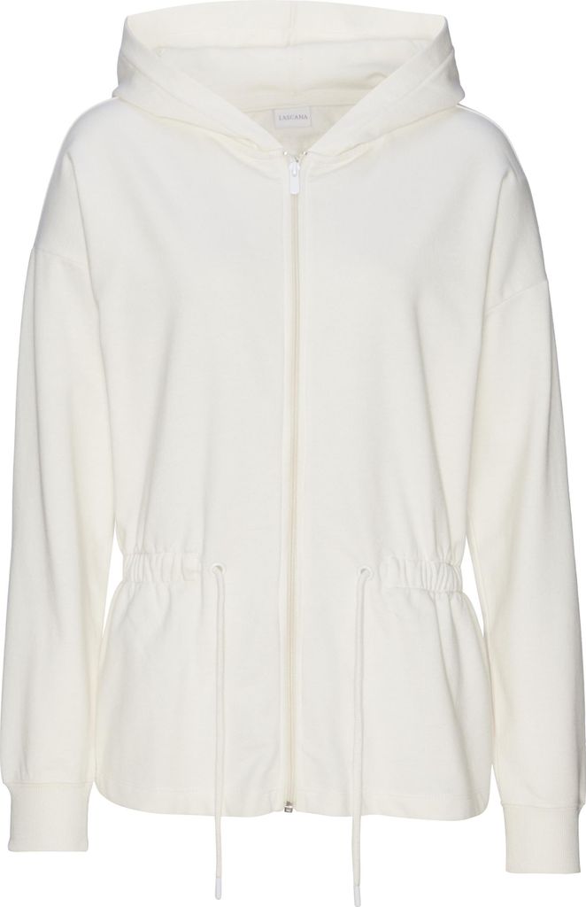 LASCANA Sweatjacke ecru Größe 44/46