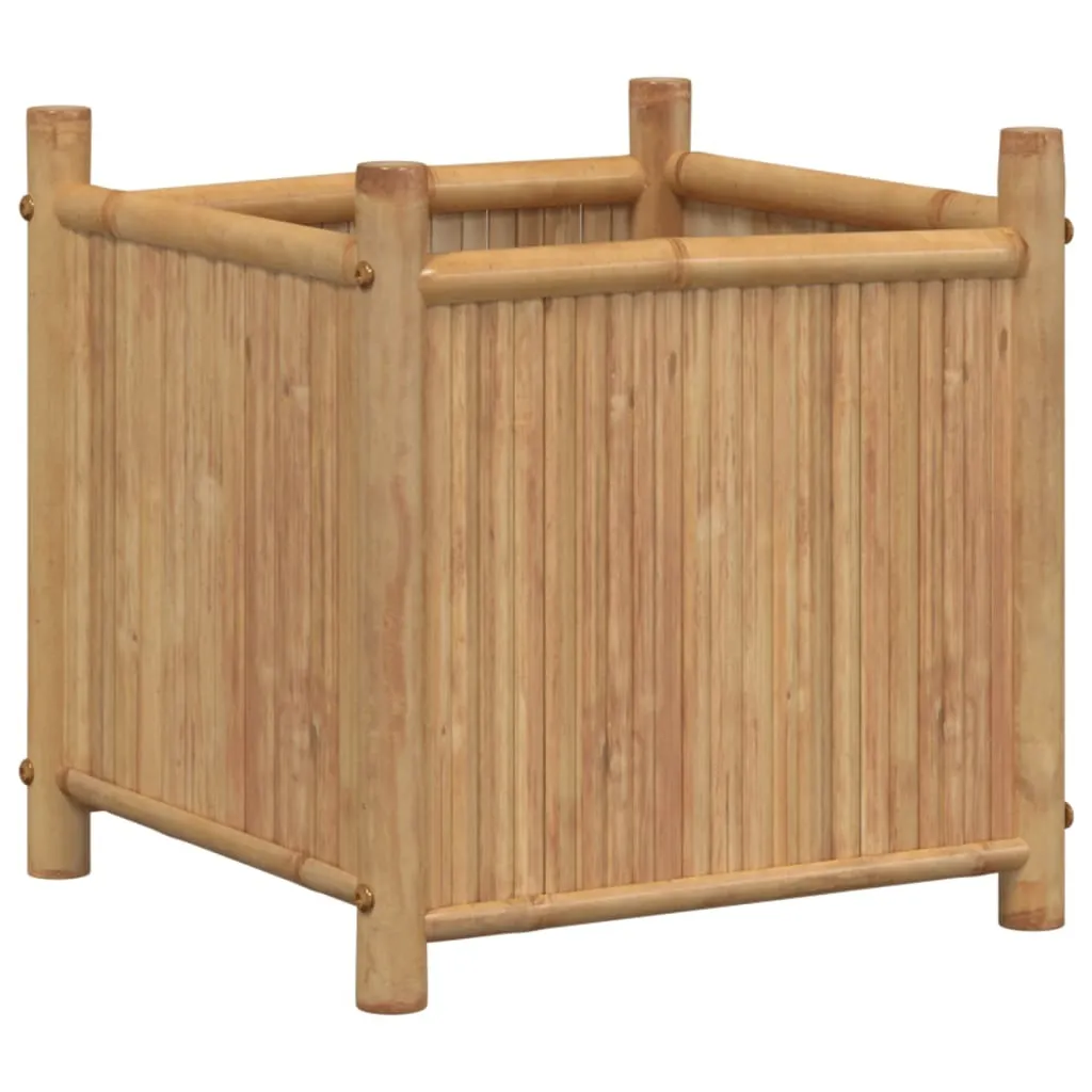 Bac à plantes durable 40x40x40 bambou - Alternative robuste au plastique
