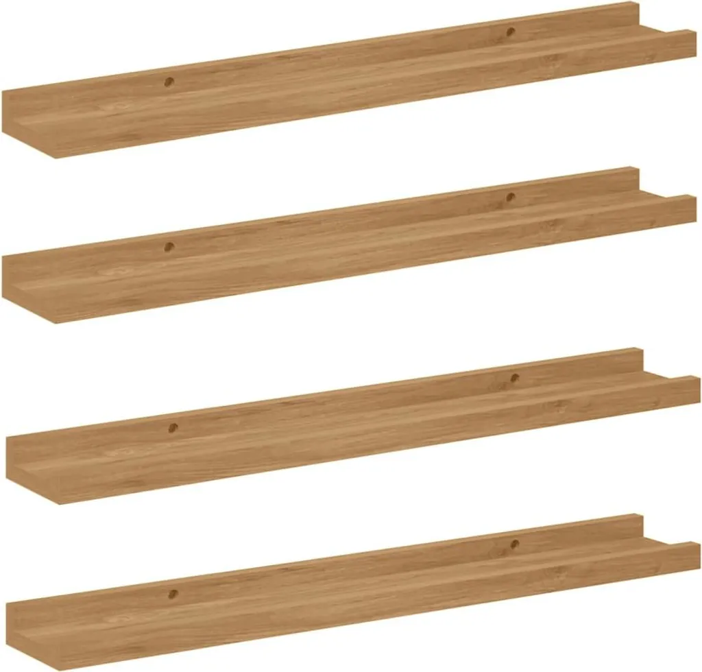 vidaXL Mensole Parete 4 Pz Marrone 60x9x3 cm - Set Scaffali Design