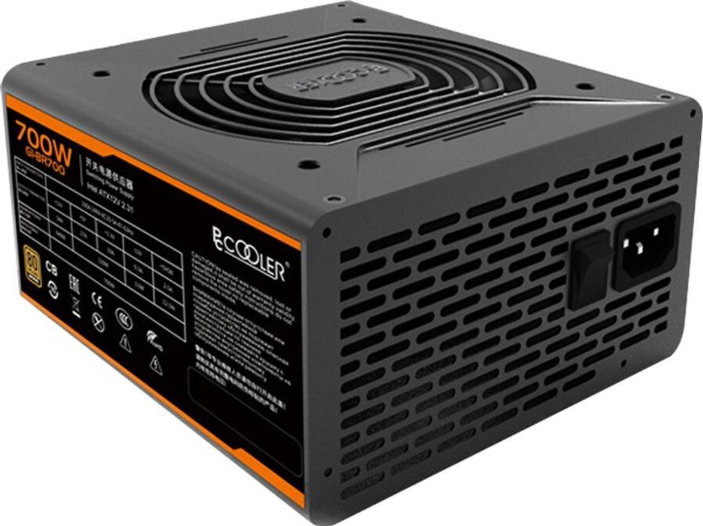 Sursa Pccooler 700W real GI-BR700, Lüfter 120mm PWM, 80 Plus Bronze, 4x PCI-E 6+2, 6x S-ATA