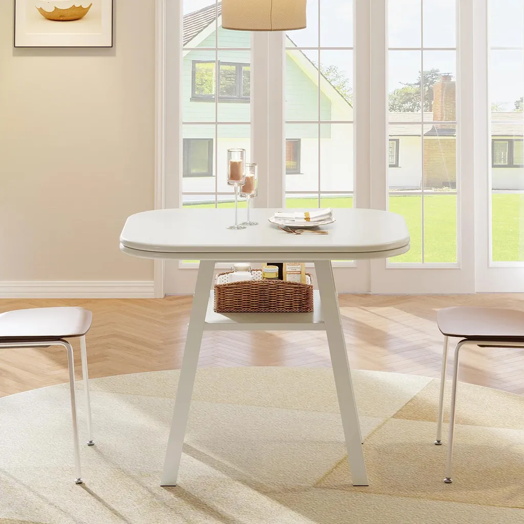 Petite table à manger stable et robuste 80 cm pour aménager votre cuisine