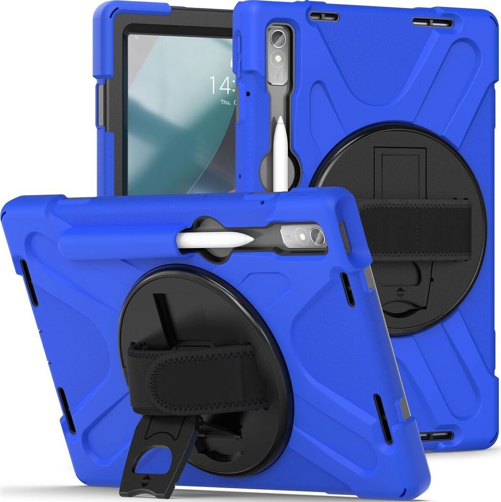 Mobigear SureGrip XGuard Lenovo Tab P11 Pro Gen 2 Hülle Kunststoff,Silikon Backcover + Stifthalter + Ständer - Blau