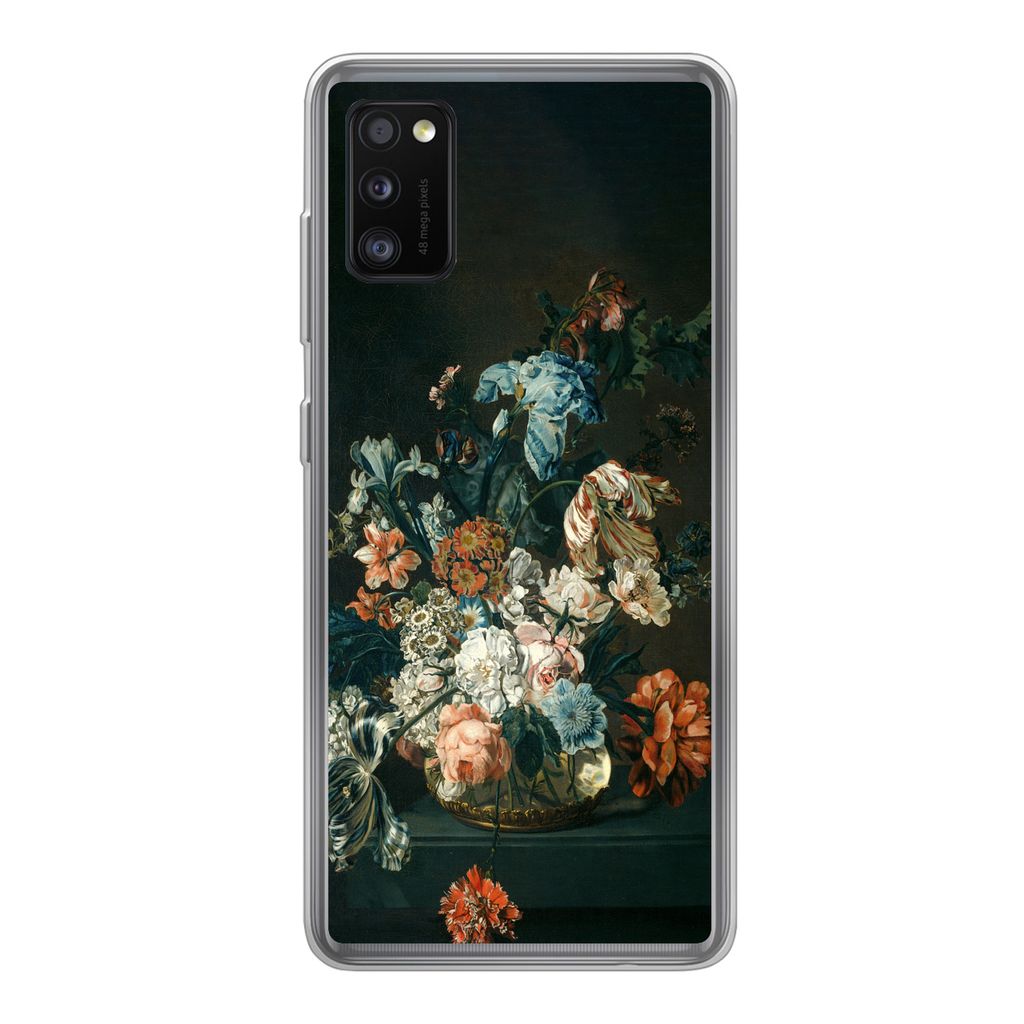 MuchoWow Handyhülle Schutzhülle Hülle für Samsung Galaxy A41 Stilleben mit Blumen - Alte Meister - Kunst Silikon Softcase Handy Hülle - Mobi...