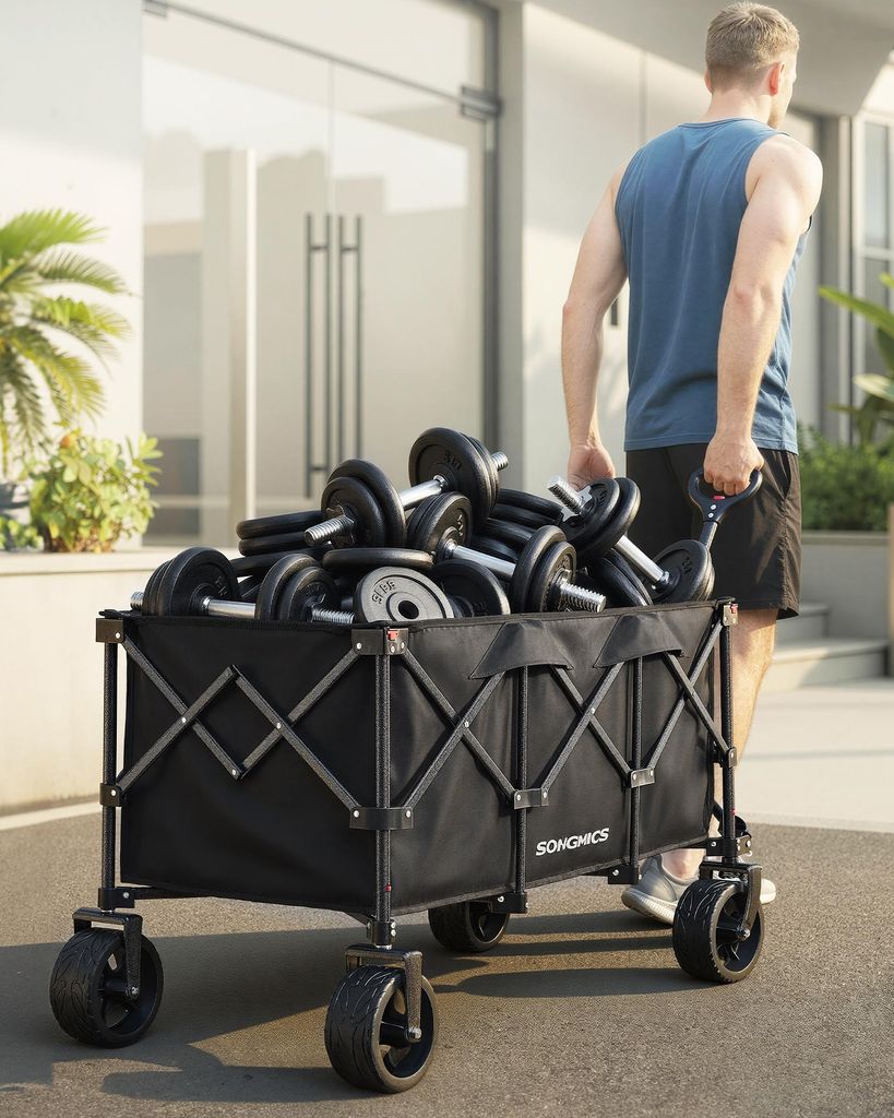 SONGMICS Faltbarer Handwagen mit Griff, Bollerwagen, 4 Produktbild 