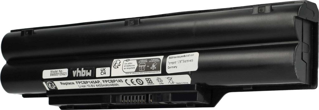 vhbw Akku kompatibel mit Fujitsu LifeBook E8310, PH702, P771A, P771, P701, LH700, E752, E751, AH572, S751, S7110 Notebook (4400 mAh, 10,8 V, Li-Ion)