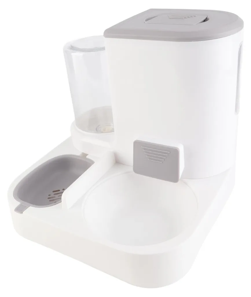 Distributeur automatique 2-en-1 nourriture et eau pour chat et chien