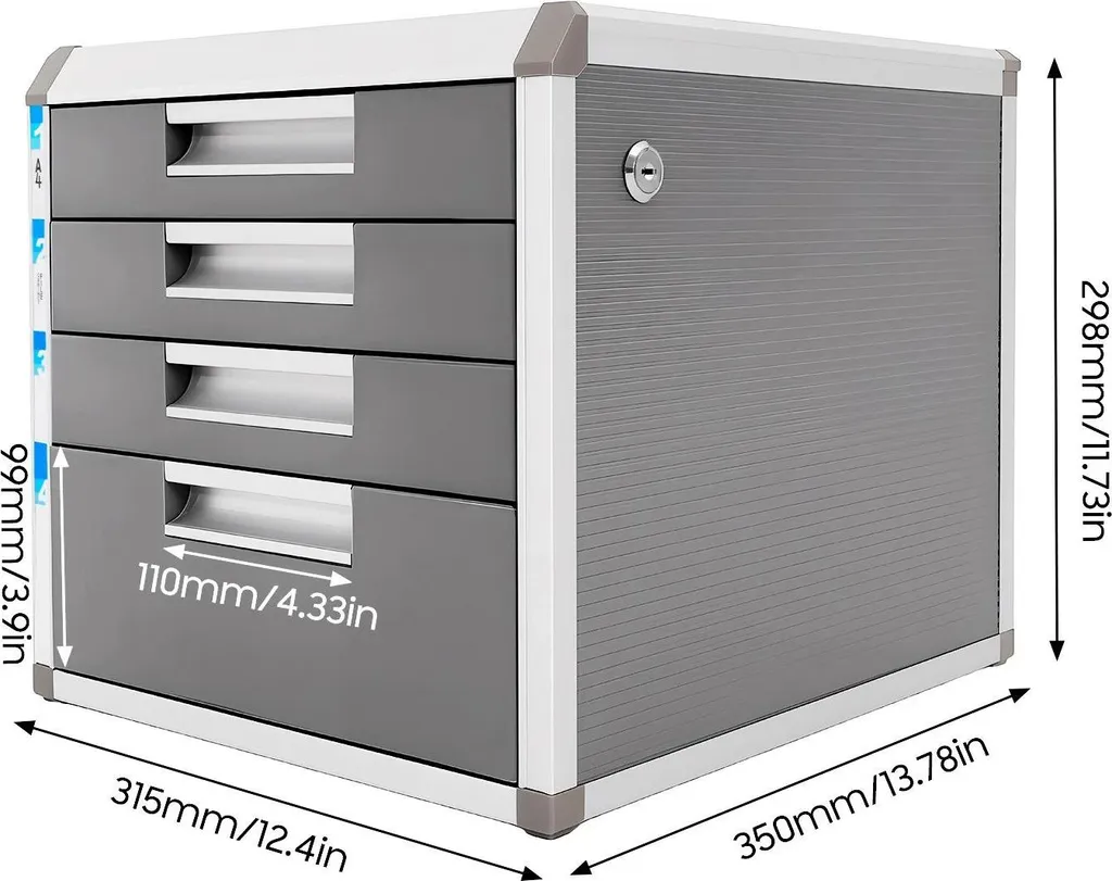 Caisson de bureau sécurisé pour protéger vos documents confidentiels A4