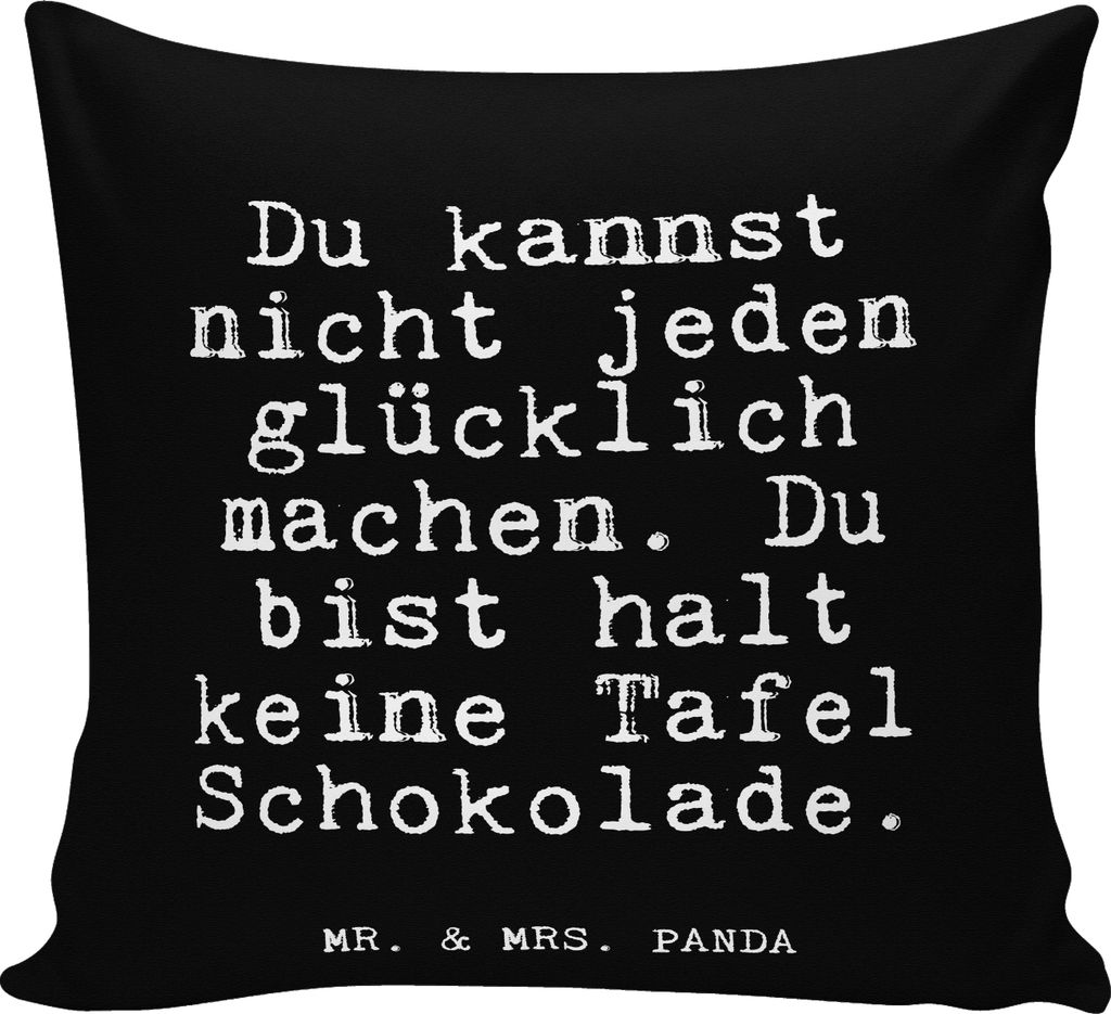 Mr. & Mrs. Panda Zierkissen Du kannst nicht jeden... - Schwarz - Geschenk, Deko Kissen, Nutella, lustig, für sofa, Lustige Sprüche, Kuschel, 40x4...