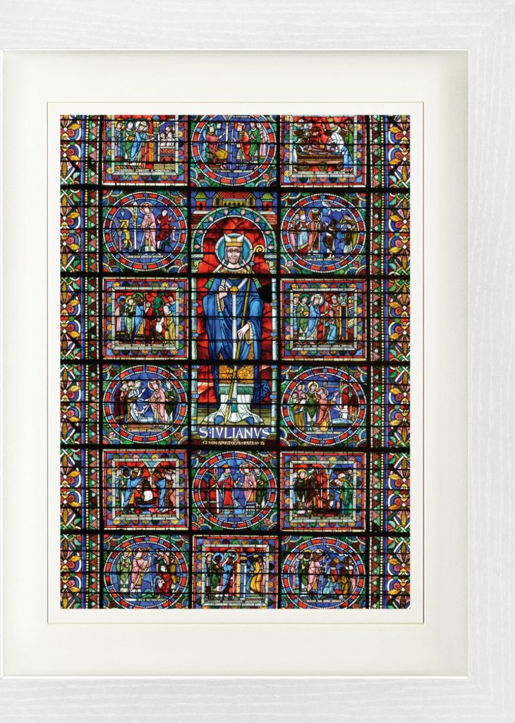 Sakrale Kunst Gerahmtes Bild Mit Edlem Passepartout | Wand-Bilder | Im Bilderrahmen - Sankt Julian, Glasfenster In Der Kathedrale Von Le Mans (40 x...