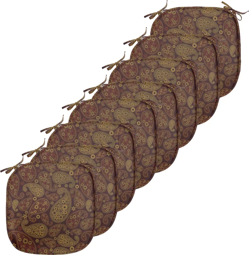 Coussins de Chaise Imperméables 40x40cm Lot de 8 Motif Damassé Chic