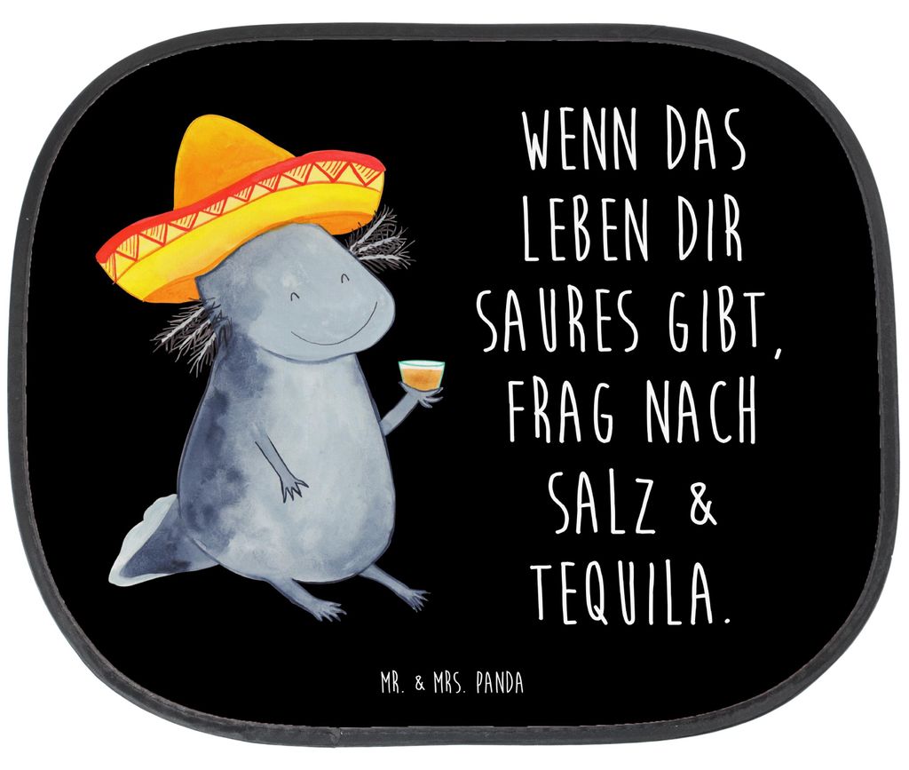 Mr. & Mrs. Panda Sonnenschutz Auto Axolotl Tequila - Schwarz - Geschenk, Mexiko, Sonnenblende, trinken, Party, Fürs, Urlaub, Hitzeschutz, autofens...