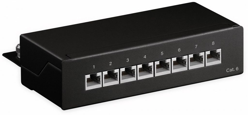 Goobay 96105 Patch panel CAT 6 Mini/Desktop, 8 portów, Zdjęcie produktu
