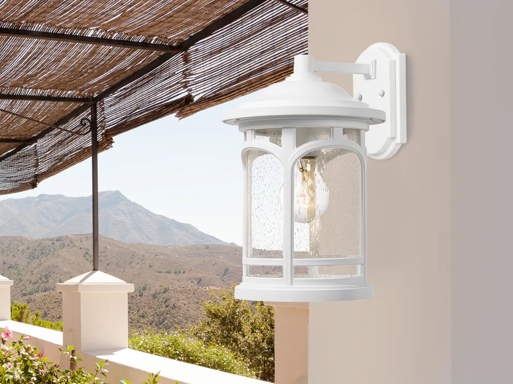 Applique d'extérieur robuste E27 60W blanche Marblehead étanche IP44
