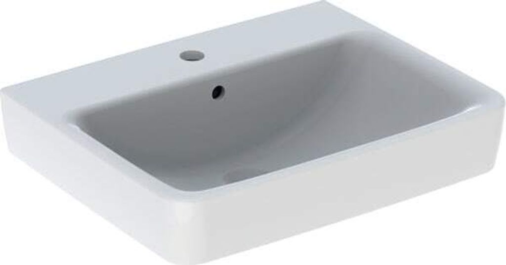 Geberit Renova Plan Waschtisch, 75x48cm m. Hl., m. Ül., weiß, KeraTect