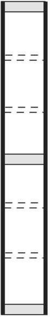 Büro-Regal Progress 2000 Endseite HxT 2600x500mm für 7 Böden silber.