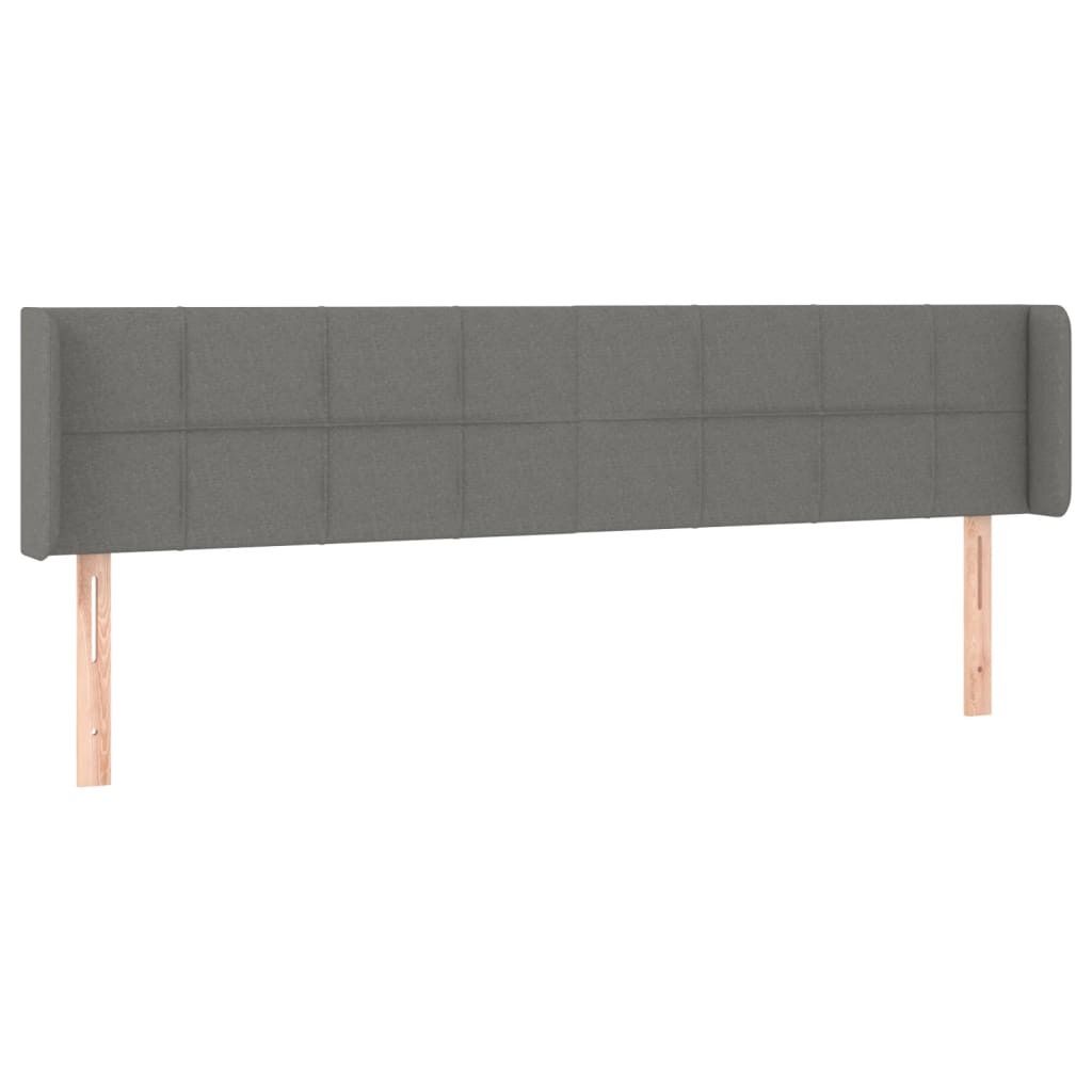 vidaXL Kopfteil mit Ohren Dunkelgrau 183x16x78/88 cm Stoff
