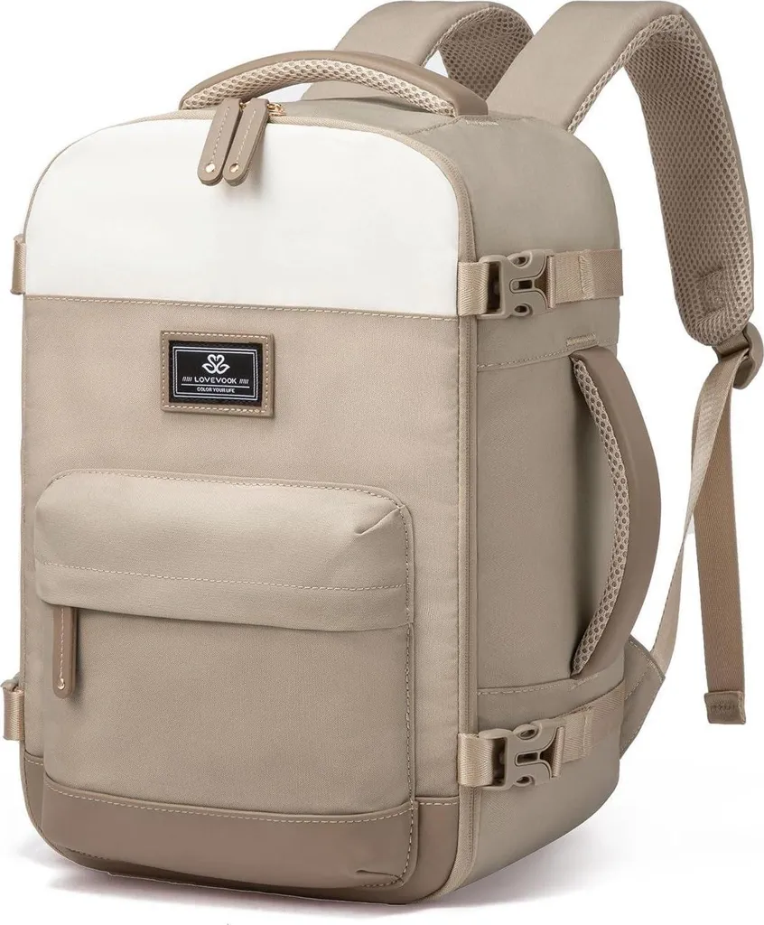 Borsa da Cabina Donna 40x20x25 - Zaino Viaggio Beige Estetico