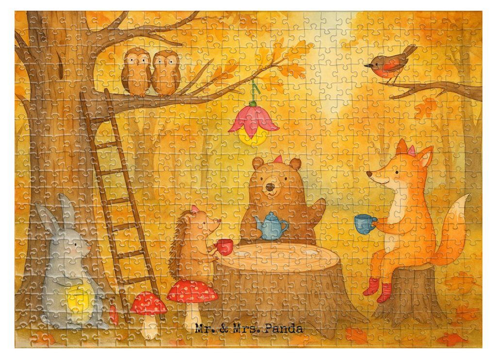 Mr. & Mrs. Panda Puzzle Waldtiere Picknick Design 551 Teile - Weiß - Geschenk, Eichhörnchen, Tiermotive, 1500, Maus, 500, Igel, 2000, Puzzlespiel...