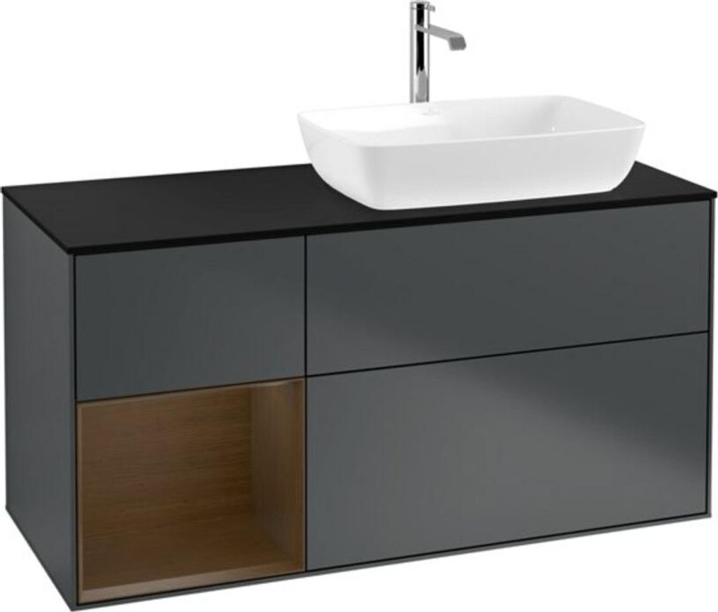V&B Waschtischunterschrank Wandbeleuchtung Finion 120cm, Pl b m, Reg wal ven, md bl. m Lac