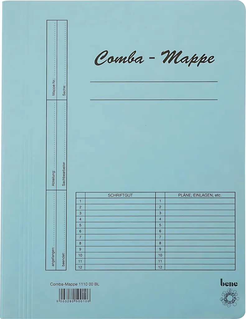 Dossier de classement A4 bleu Combi Bene 111000 pour archive et bureau