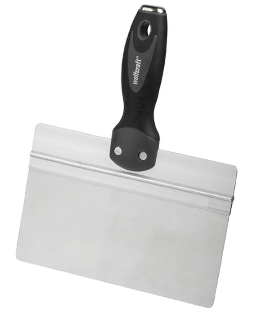 Spatule à Joint Placo 200mm Wolfcraft en Acier Inox avec Manche Souple