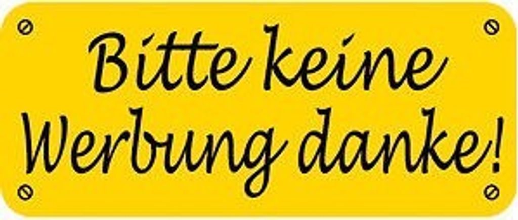 PVC Aufkleber für Briefkasten Briefkästen - KEINE WERBUNG - 302082 - Gr. ca. 48 x 20 mm