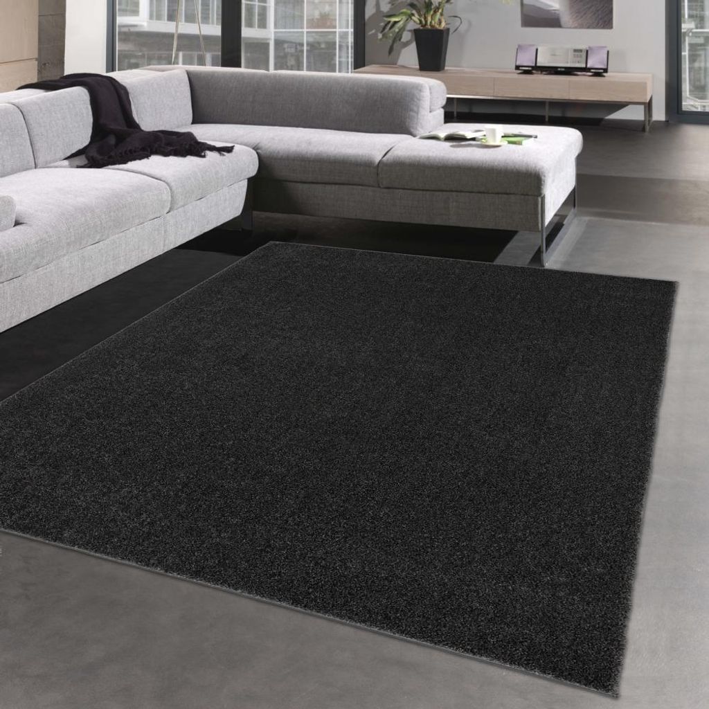 Teppich für Diele & Flur – langlebig – Unifarbe in anthrazit Größe - 140x200 cm