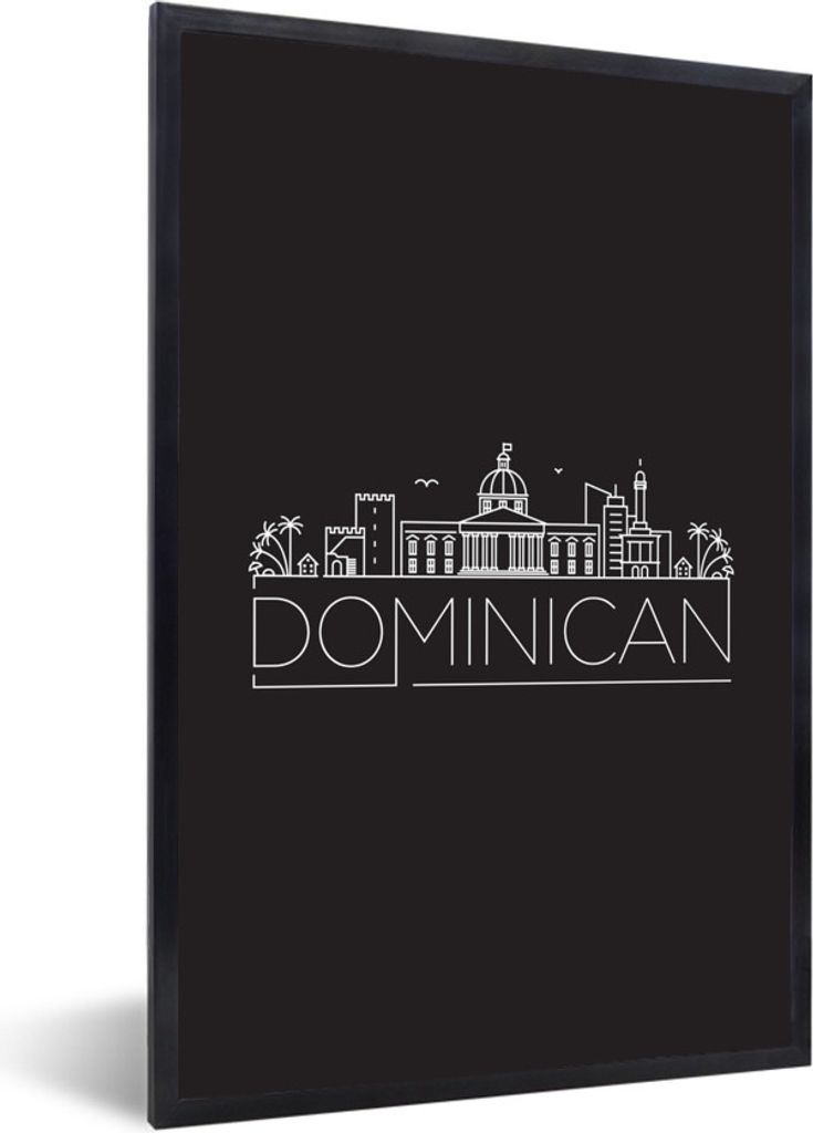 MuchoWow MuchoWow Gerahmtes Poster Skyline "Dominikanische Republik" schwarz 20x30 cm - Poster mit zchwarzem Bilderrahmen - Drucken - Bilder Po...