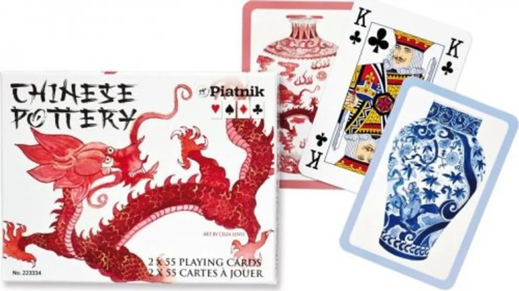 Jeu de cartes de bridge et rami Chinese Pottery double jeu Piatnik