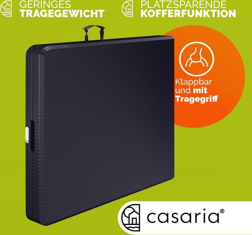 CASARIA® Gartentisch klappbar Polyrattan Campingtisch Produktbild 6