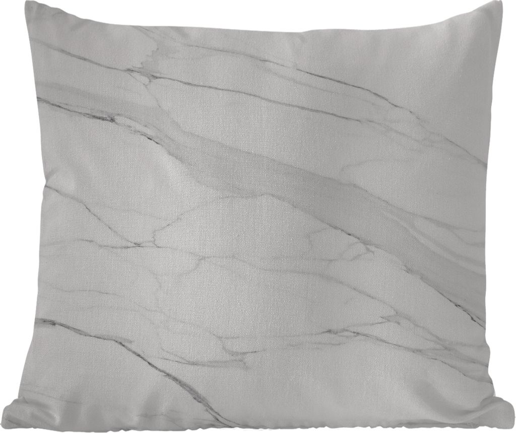 MuchoWow Outdoor Kissen - Marmor - Weiß - Linie - Muster - Luxus - Marmoroptik - 60x60 cm - Wetterfest - Lounge Kissen - Dekoration - Schlaf Kissen