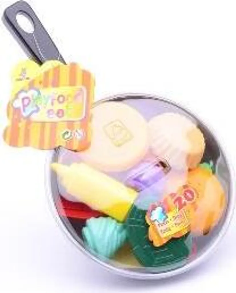 Set de cuisine enfant avec poêle et aliments factices 20 pièces