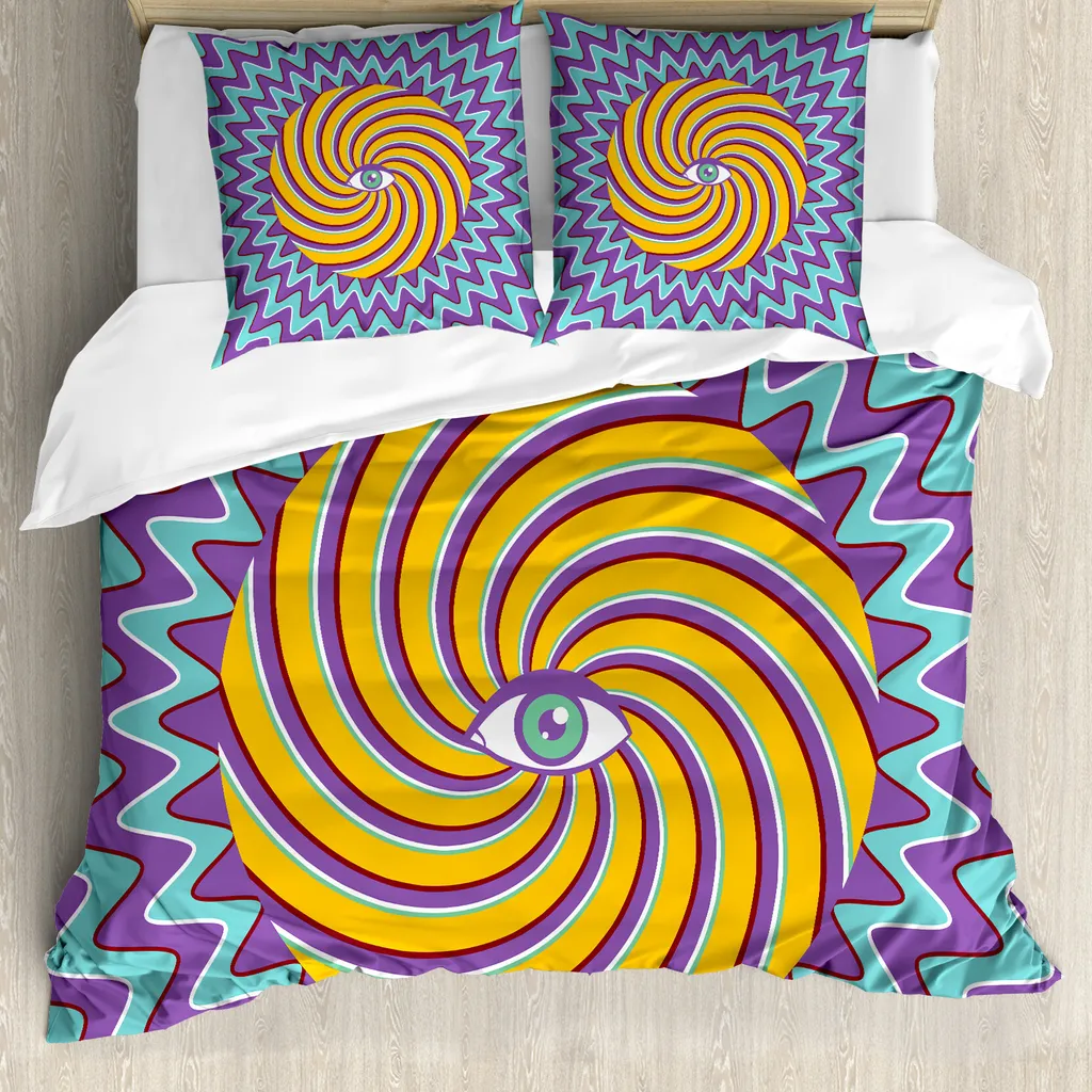 ABAKUHAUS Copripiumino Vintage Hypnotic Circles - Set Letto 200x200