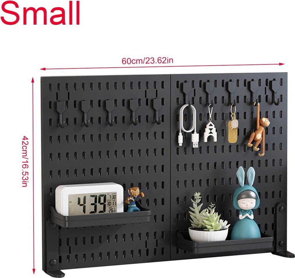 Schreibtisch Pegboard Organizer - Kleine Lochplatte Regal - Schreibtischablage - Für Hängekörbe - Aufbewahrung und Deko - PP Kunststoff - Kleine...